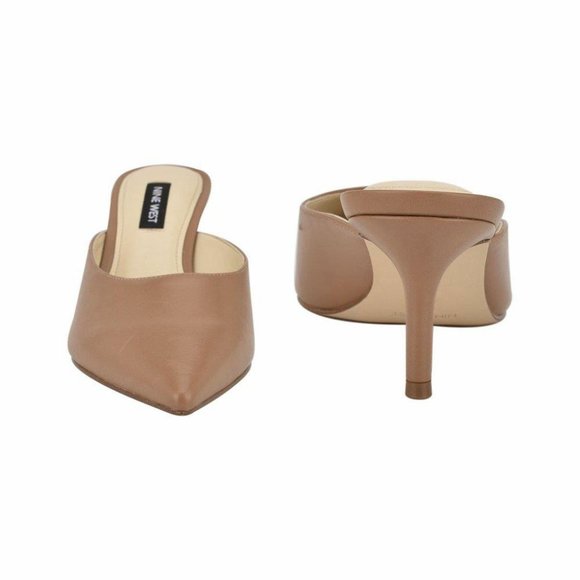 Nine West Ali Pointy Toe Mules Light Brown - Picture 3 of 5